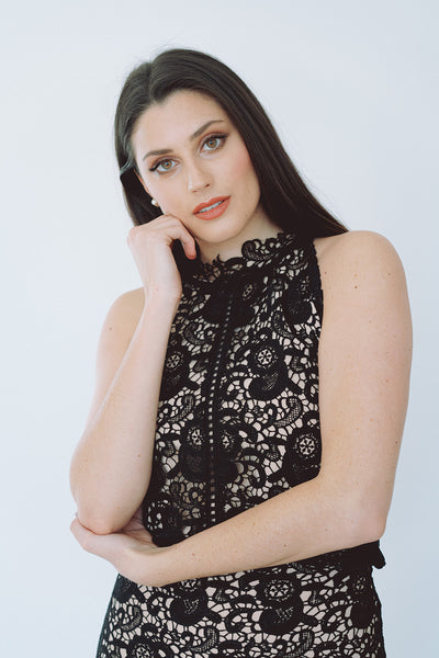 The Bella Black Lace Sleeveless Top