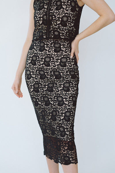 The Marlowe High-Waisted Pencil Skirt in Black